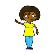 comic cartoon happy woman pointing N8