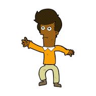 comic cartoon man waving N4