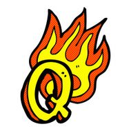 comic cartoon flaming letter N5