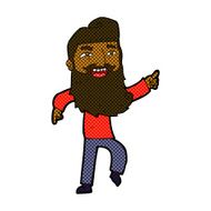 comic cartoon man with beard laughing and pointing N2