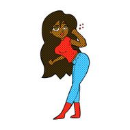 comic cartoon woman raising fist N2