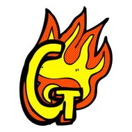 comic cartoon flaming letter N8