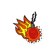comic cartoon red hot light bulb