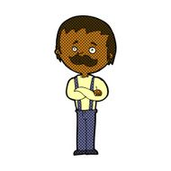 comic cartoon man with mustache N13