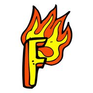 comic cartoon flaming letter N9