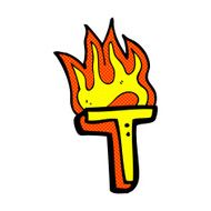 comic cartoon flaming letter N10