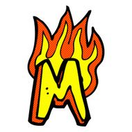 comic cartoon flaming letter N11