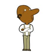 comic cartoon old man with folded arms N2