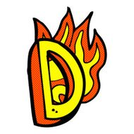 comic cartoon flaming letter N12