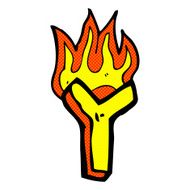 comic cartoon flaming letter N13
