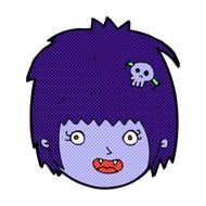 comic cartoon happy vampire girl face N2