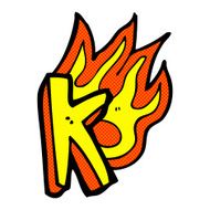 comic cartoon flaming letter N14