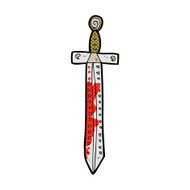 comic cartoon blood splattered sword
