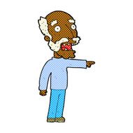 comic cartoon scared old man pointing N2