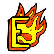 comic cartoon flaming letter N16