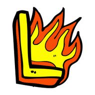 comic cartoon flaming letter N17