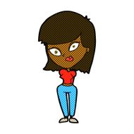 comic cartoon confused woman N14