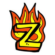 comic cartoon flaming letter N19