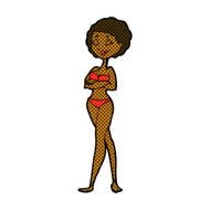 comic cartoon retro woman in bikini N2