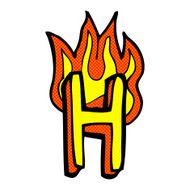 comic cartoon flaming letter N20