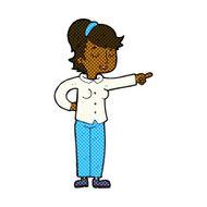 comic cartoon friendly woman pointing N2