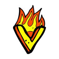 comic cartoon flaming letter N22