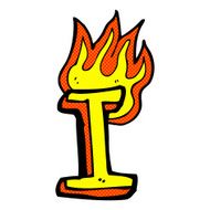 comic cartoon flaming letter N23