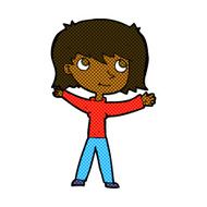 comic cartoon happy girl N16