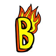 comic cartoon flaming letter N25