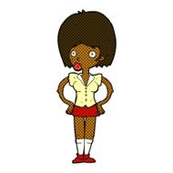 comic cartoon woman with hands on hips N37