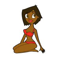 comic cartoon pretty woman in underwear N2