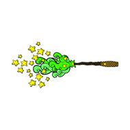 comic cartoon magic wand casting spell N2