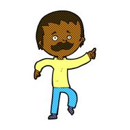 comic cartoon man with mustache pointing N6