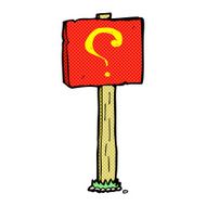 comic cartoon question mark sign post N2
