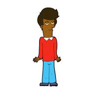 comic cartoon bored man shrugging shoulders N2