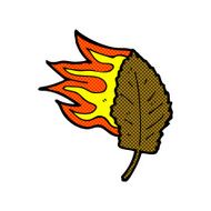 comic cartoon burning dry leaf symbol N2