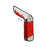 comic cartoon bloody folding knife