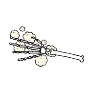 comic cartoon skeleton hand N3