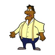 comic cartoon shocked man N19