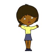 comic cartoon worried woman N12