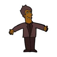 comic cartoon vampire man with open arms N2