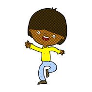 comic cartoon happy boy dancing N2