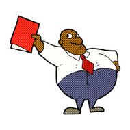 comic cartoon happy boss with file N2