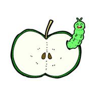 comic cartoon bug eating apple N4
