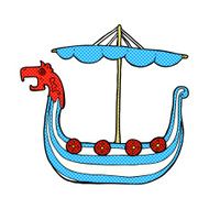 comic cartoon viking ship N4