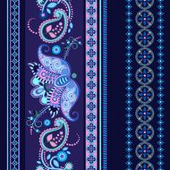 Striped seamless ethnic pattern Paisley wallpaper