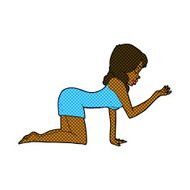comic cartoon woman on all fours N3