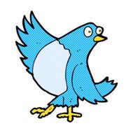 comic cartoon dancing bluebird