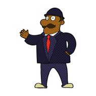 comic cartoon sensible business man in bowler hat N2