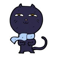 comic cartoon funny cat wearing scarf N3